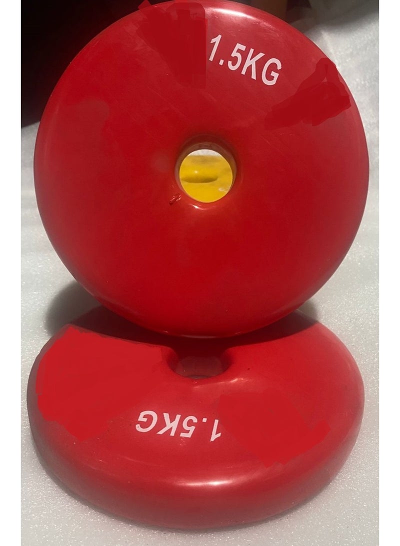 إليت طارات اوزان فينيل ألوان 1.5 كجم إليت(فتحة 2.6سم/2قطعة) - Image 2